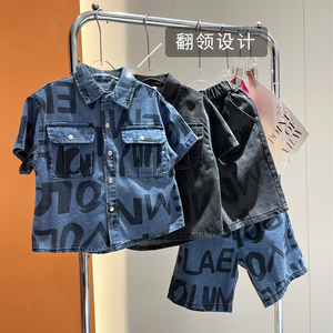 Nuovo Completo Estivo in Denim per Bambini 2026, Set Due Pezzi con Camicia a Maniche Corte Sottile, Abbigliamento Trendy e Fresco per Bambini - Product Image 4