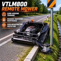 Tondeuse à pente télécommandée Vigorun VTLM800 avec moteur brushless haute performance, angle de travail 60° °   Tondeuse à brosse télécommandée sur chenilles
