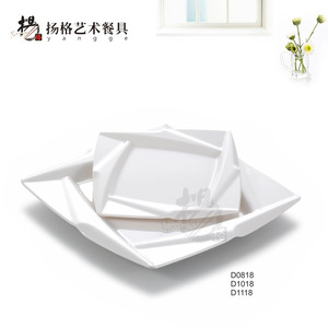 จานสี่เหลี่ยม Yangge Art Tableware รุ่น P8008 P8009 P8010 สีพื้น สำหรับใช้ในโรงแรมและงานเลี้ยง - Product Image 5