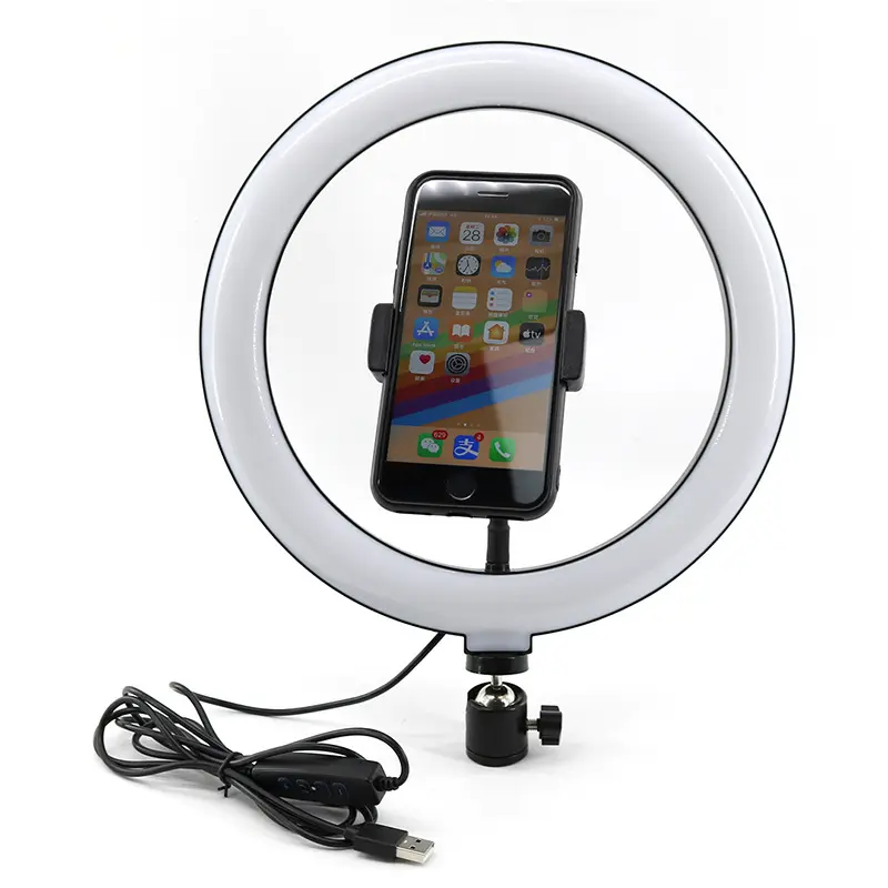 プロフェッショナル10インチLeds50wフォトライトリングランプ調光可能な円形美容ランプ三脚Selfie写真照明
