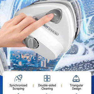 <span class=keywords><strong>Nettoyeur</strong></span> de vitres magnétique <span class=keywords><strong>double</strong></span> face facile à utiliser avec aimant puissant et conception anti-pincement - Product Image 2