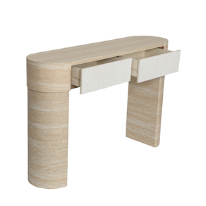Table d'entrée avec deux tiroirs à poignées cachées, table console, montage facile, pour entrée, salon, couloir - Product Image 4