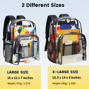 Mochila Transparente Personalizada con Múltiples Bolsillos, Diseño de Bolsa para Libros, Lavable a Mano, de PVC Transparente, para la Universidad y el Trabajo - Product Image 2