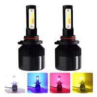 2 ampoules LED de phares de voiture à haute luminosité 4 couleurs (H1, H4, H7, H8, H9, H11, 9005/HB3, 9006/HB4, 9012/HIR2) pour feux de brouillard et phares avant