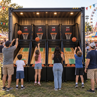 Jeu d'arcade de basket-ball en conteneur, défi de tir multijoueur pour la location d'événements de carnaval, solution de divertissement tout-en-un pour les centres de divertissement familial (FEC)