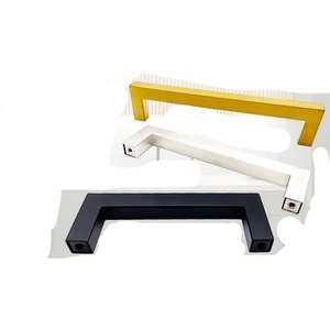 Poignées de porte modernes en acier inoxydable pour cuisine, chambre, salle de bain, armoire, meuble, placard, couleur or et noir, forme carrée, faciles à installer - Product Image 1