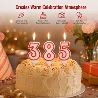 Bougie d'anniversaire à chiffres rouges sur fond blanc, de 0 à 9, pour gâteau, emballée individuellement sous blister, décoration de gâteau de fête