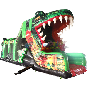 Giant outdoor party jumping bouncy catsle <b>inflatable</b> T rex bounce <b>house</b> obstacle course for kids - Product Image 2
