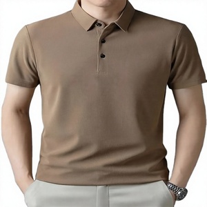 Mens Custom Printed 100% Cotton Formal for Shirts Short Sleeve Fleece Fabric Breathable Slim Fit Golf <b>Tops</b> - Product Image 1