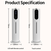 Humidificateur ultrasonique à brume froide et aromathérapie, capacité 8L, sur pied, électrique, en plastique, pour usage domestique, bureau, hôtel, avec télécommande