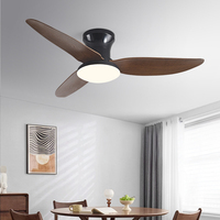 Décor intérieur à faible bruit moteur à courant continu diode électroluminescente télécommande ventilateur de plafond avec lumières