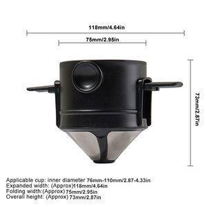 Le plus récent vente chaude meilleur filtre à café en maille de bouilloire de goutteur 304SS Portable pliable verser sur le goutteur de café - Product Image 6
