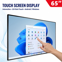 KINGONE Pantalla LCD Android de 65 Pulgadas, Tablet con Puerto Wifi y Ethernet, Monitor de Pantalla Táctil para Montaje en Pared