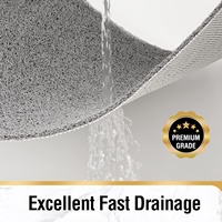 Tapis de Douche Carré Moderne Minimaliste Antidérapant en PVC à Boucles, Tapis de Bain/Sol de Toilettes en Mousse Absorbante à Séchage Rapide, Couleur Unie