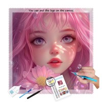 Kit de Pintura de Diamantes E-465, Flor Rosa, Arte de Diamantes 5D