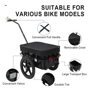 Remolque de Bicicleta <span class=keywords><strong>con</strong></span> Marco Metálico para Transporte, Fácil Instalación, Cubeta de Plástico de 70L/45L, Quad <span class=keywords><strong>con</strong></span> Remolque para Granja - Product Image 4
