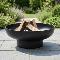 Brasero extérieur en acier au carbone de 80 cm pour bois, foyer de jardin, patio, barbecue, chauffage extérieur et camping