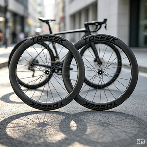 ล้อจักรยานเสือหมอบ TOSEEK ขนาด 700C คาร์บอน ดิสก์เบรก แบบ <span class=keywords><strong>Tubeless</strong></span> ขนาด 38 50 58 มม. 24 รู ความกว้าง 28 มม. น้ำหนักเบา แกนปลดเร็ว/แกน Thru Axle ชุดล้อคาร์บอนดิสก์เบรก - Product Image 1