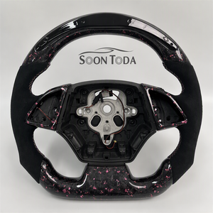 Volante Sportivo in Fibra di Carbonio Forgiata con LED Rossi e Rivestimento in Pelle per Chevrolet <span class=keywords><strong>Corvette</strong></span> C7 Camaro, Personalizzazione Premium - Product Image 1