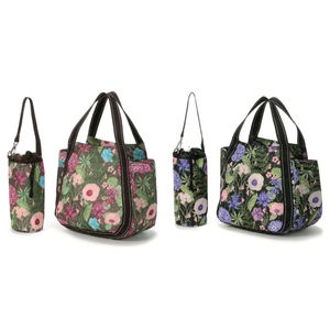 กระเป๋าเดินทางแบบพับได้สำหรับผู้หญิง พร้อมหูหิ้วลายดอกไม้ กระเป๋าทรงบอสตันขนาดกะทัดรัด เหมาะสำหรับทุกเพศทุกวัย กระเป๋าเก็บความเย็น - Product Image 1