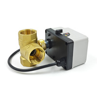 Vanne à boisseau sphérique électrique miniature en laiton DN15-DN50, 3 voies, contrôle de l'eau, 3 fils, 2 commandes, type T L, OEM TOYI