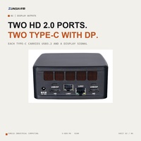 4 Port Display Mini PC Core Generasi ke-11 HD 2.0 Tipe-C dengan DP DDR4 M.2 2280 I226-V Bodi Logam Komputer Industri