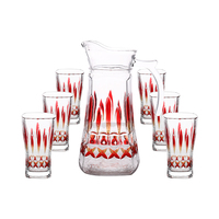 Ensemble de boissons en verre, 7 pièces, couleur pulvérisée de haute qualité, base spéciale, pichet et gobelet