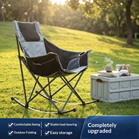 Chaise à bascule pliante d'extérieur, équipement de camping, tissu Oxford 600D, forme croissant, chaise longue portable pour la sieste, style de vie décontracté