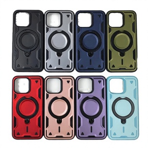 Étui de protection antichoc pour téléphone en TPU + acrylique avec anneau magnétique mécanique, compatible avec la charge sans fil pour 16 Pro - Product Image 3