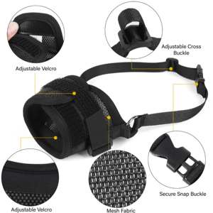 새로운 도착 조절 가능한 개 총구 통기성 물림 방지 및 짖음 방지 애완동물 마스크 - Product Image 6