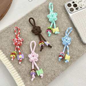 Nouveau Cordon Tressé en Polyester Coloré avec Nœud Étoile, Accessoire de Bijoux DIY, Porte-clés Mignon, Breloque Tendance, Lanière de Téléphone - Product Image 1