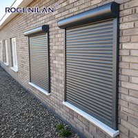 Persianas Enrollables Inteligentes Motorizadas de Aluminio con Ventilación Estilo Americano ROGENILAN para Exteriores, Ventanas Enrollables para Casas