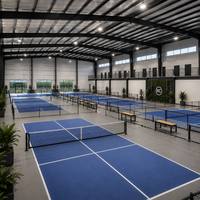Salle de pickleball intérieure avec structure en acier, résistance au vent de 160 km/h, certifiée AISC, galvanisée, antirouille, fabriquée en usine