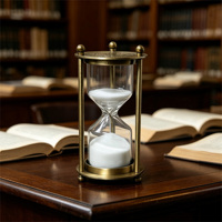 Reloj de Arena Personalizable con Grabado, Estilo Retro Antiguo, Latón Plateado, Logotipo Personalizado, Trofeo de Escritorio, Regalo para el Día del Padre
