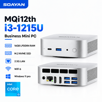 Mini PC Intel 12e génération Core i3-1215U HTPC Home Theater 16 Go LPDDR4 512 Go SSD PCIe WiFi6 4K UHD Windows 11 Pro