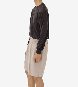 CUSTOM <strong>Men</strong> Casual Set Cotton Blend <strong>Linen</strong> Solid Summer High Waist Pleated <strong>Shorts</strong> Breathable Eco-Friendly Lightweight Wrinkle - Product Image 2