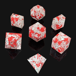 Juego de dados poliédricos D & D hechos a mano de resina de 7 piezas para juegos DND - Product Image 2
