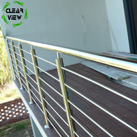 Clearview Furnishing broche de couleur dorée rampe d'escalier intérieure en acier inoxydable pour maison