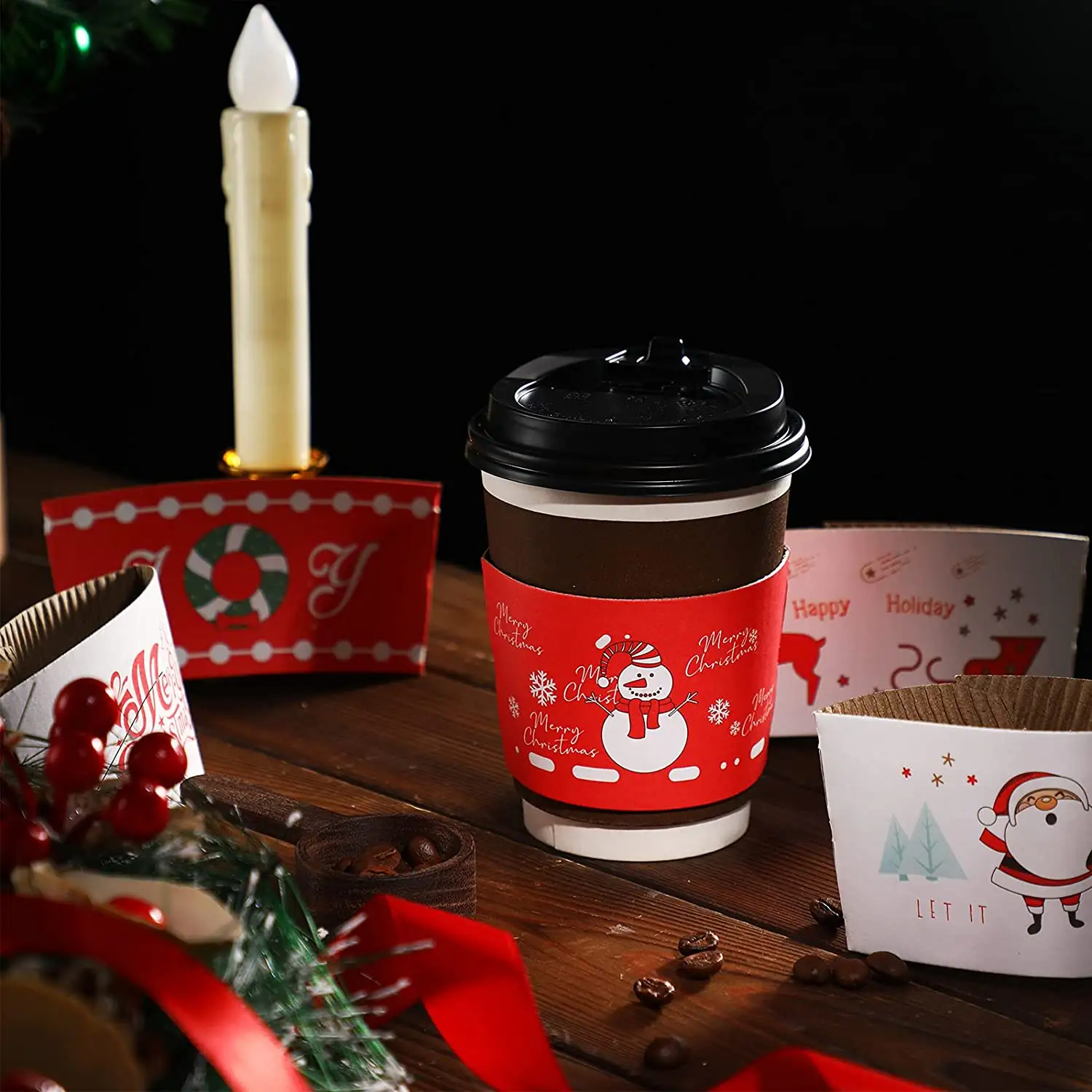 Eco Biodegradable Food Grade Paper Cups Hot Drinks Coffee Christmas Celebration Paper Cup for Drink /coffe