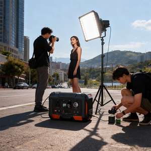 เครื่องกำเนิดไฟฟ้าพลังงานแสงอาทิตย์แบบพกพา 300W 270Wh ยอดขายสูงสุด พร้อมระบบ MPPT ชาร์จเร็ว ใช้กลางแจ้งได้ มีไฟฉายและช่องเสียบจุดบุหรี่ สำหรับการตั้งแคมป์ - Product Image 2