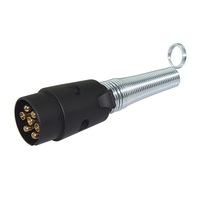 Autone TP02C 7Pin 12V Nylon Connecteur de remorque Fiche de remorque avec spirale Répondre à ISO 1724 ISO 3732