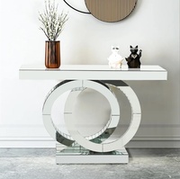 Nouvelle console de style miroir argenté pour couloir, tables consoles argentées de luxe, meubles miroir pour salon