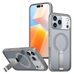 Funda Magnética con Soporte Metálico y Disipación de Calor de Malla de Panal para iPhone 17 Pro Max, Ideal para Gaming, Compatible con Apple 15, 16e, 16 Pro - Product Image 4
