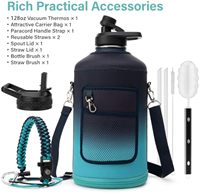 Fiole à vide en acier inoxydable 64 oz personnalisée 2L bouteille d'eau de sport grand gobelet isolé de 128 oz pour l'extérieur