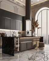 CBMMART Meubles de cuisine modulaires haut de gamme en contreplaqué, comptoir en marbre, robinet, designs modernes et luxueux, prix d'usine