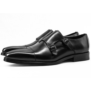 Chaussures habillées noires en cuir véritable pour hommes, à boucle et bout pointu, idéales pour le bureau et la carrière - Product Image 6
