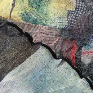 Chemise en mousseline de soie ample à manches longues, chemise à revers réversible à imprimé en ligne, chemise brodée - Product Image 5