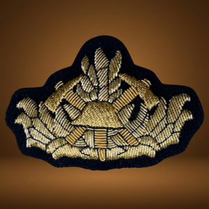 GERMAN CAP BADGE FIRE Custom Embroidered Cap Badge With Anchor And Laurel Wreath <b>Sew</b>-On Fabric Patch For Uniform Garment - Product Image 1