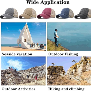 Casquette de baseball vintage en toile polyester/coton à 6 panneaux, unie, lavée, pour hommes et femmes, réglable avec boucle métallique, effet vieilli, pour le golf, toutes saisons - Product Image 6