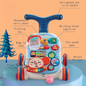 2025 bebés recién nacidos y niños pequeños aprenden a empujar el andador jugar mesa <span class=keywords><strong>de</strong></span> aprendizaje educativo temprano cochecito Musical infantil juguete - Product Image 2